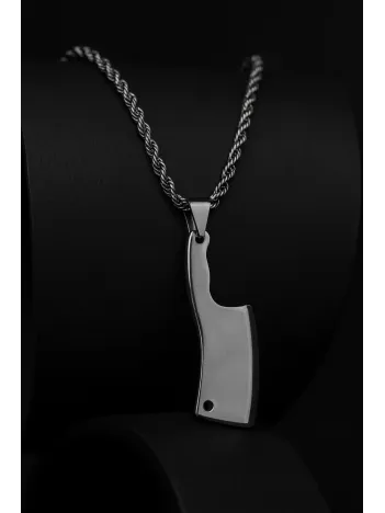 Erkek Çelik Kolye - Satır Motifli Burma Zincir Model Erkek Kolye