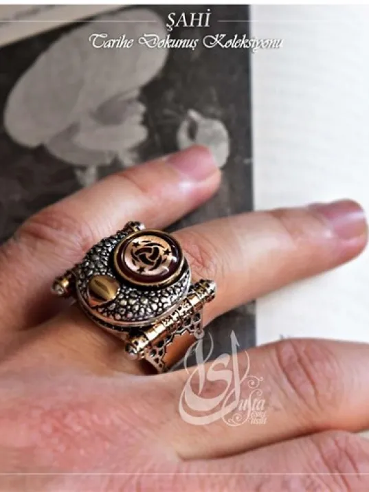 İslam Usta Tasarımı Şahi Gümüş Erkek Yüzük