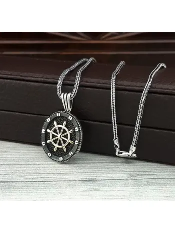 Dümen Oval Model Gümüş Erkek Kolye Zincir