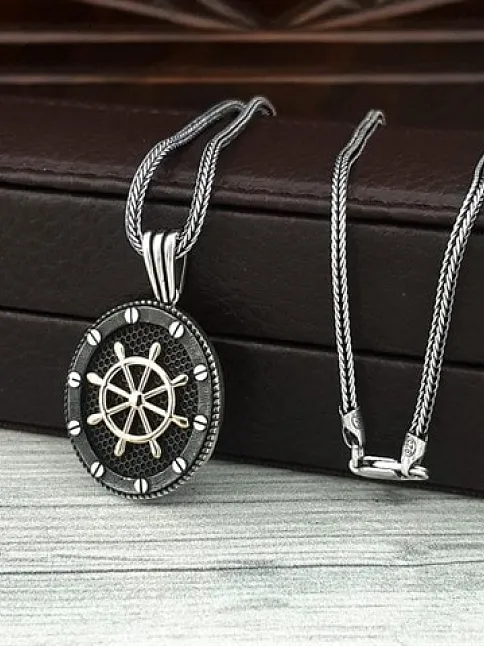 Dümen Oval Model Gümüş Erkek Kolye Zincir