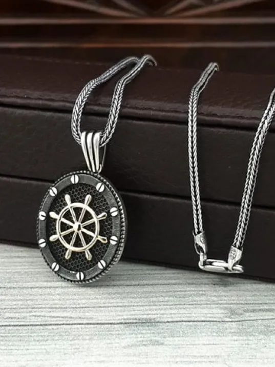 Dümen Oval Model Gümüş Erkek Kolye Zincir