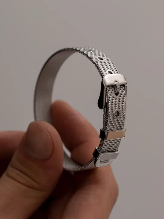 Paslanmaz Çelik Örme Erkek Bayan Unisex Bileklik İnce Model