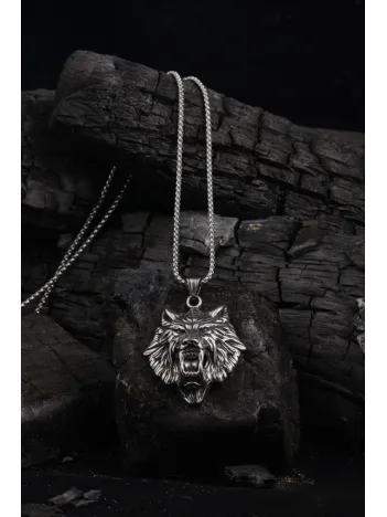 Kurt Başlı Erkek Çelik Zincir Kolye Cklaslnkafa-gms Kurt Başlı Erkek Çelik Zincir Kolye Cklaslnkafa-gms