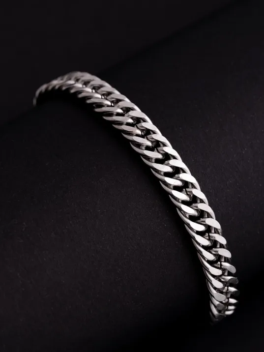 Erkek Çelik Bileklik - 9 mm Sık Örüm Gurmet Zincir Çelik Bileklik