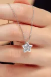 Kadın Gümüş Kolye - Swarovski Taşlı Zirconia Yıldız Motifli Kadın Kolye