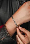 Erkek Gümüş Bileklik - 5 mm Italyan Bombeli Zincir Gümüş Bileklik