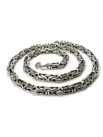 Gümüş Kral Erkek Kolye Zincir 6mm Kalın Model