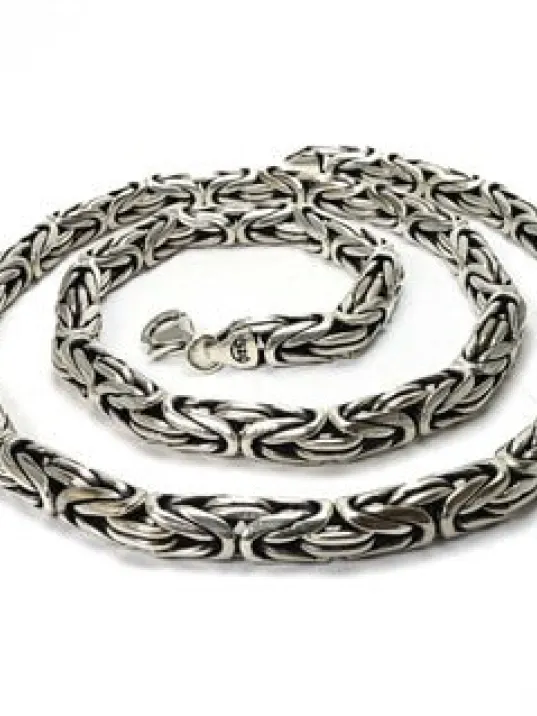 Gümüş Kral Erkek Kolye Zincir 6mm Kalın Model