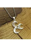 Üç Hilal Ülkücü Gümüş Erkek Kolye Zincir