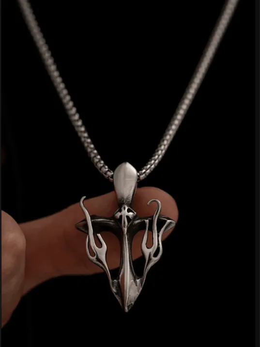 Haç Erkek Kolye - Hac Savaşçı Kılıcı Figürlü Erkek Çelik Kolye