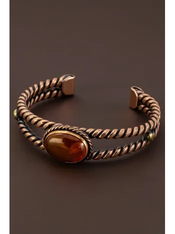 Kırmızı Akik Taşlı Model %100 Saf Bakır Kadın Bileklik – Metal Kutu ve Doğal Taşlar Kırmızı Akik Taşlı Model %100 Saf Bakır Kadın Bileklik – Metal Kutu ve Doğal Taşlar