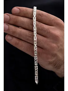 Parlak Kral 5.2 Mm Erkek Gümüş Bileklik