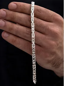 Parlak Kral 5.2 Mm Erkek Gümüş Bileklik
