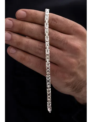 Parlak Kral 5.2 Mm Erkek Gümüş Bileklik