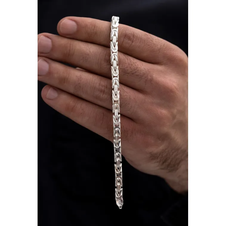 Parlak Kral 5.2 Mm Erkek Gümüş Bileklik Parlak Kral 5.2 Mm Erkek Gümüş Bileklik