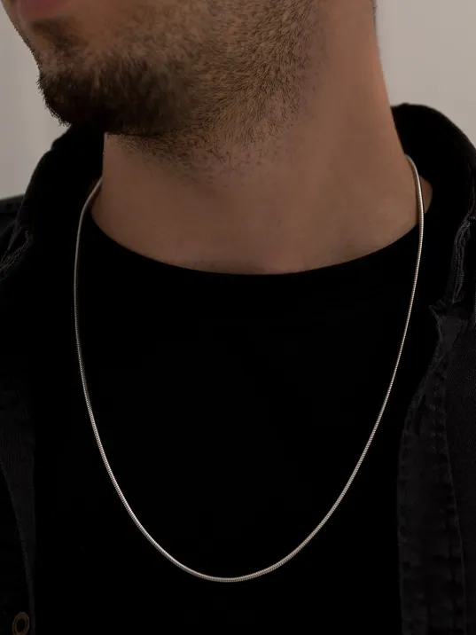 Erkek Çelik Kolye - 2.5mm Yamaç Model Paslanmaz Çelik Kolye