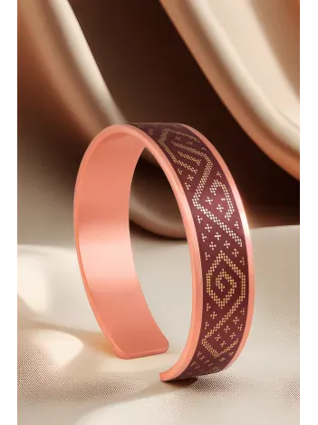 Kadın Bakır Bileklik -Stella Model Özel Baskı Metal Kutu Ve Kuvars Taşı