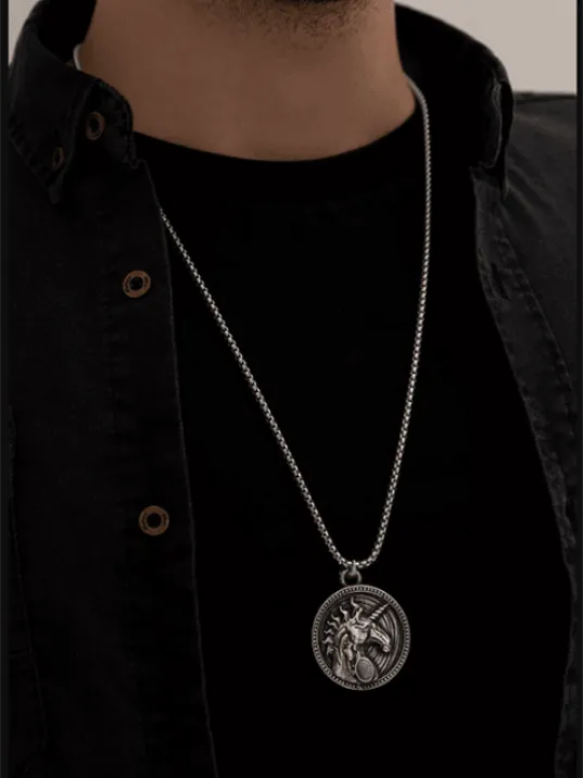 Unicorn Tek Boynuzlu At - Erkek Kolye - Unicorn Figürlü Erkek Çelik Kolye - 316 L Paslanmaz Çelik Unicorn Tek Boynuzlu At - Erkek Kolye - Unicorn Figürlü Erkek Çelik Kolye - 316 L Paslanmaz Çelik