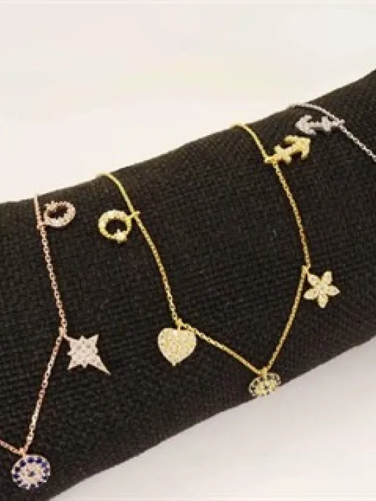 Şans Kolyesi Ay Yıldız Sonsuzluk Bayan Gümüş Kolye