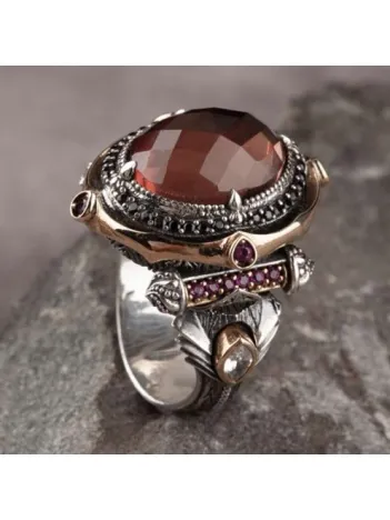 Islam Usta Tasarımı Zultanit Taşlı Gümüş Erkek Yüzük