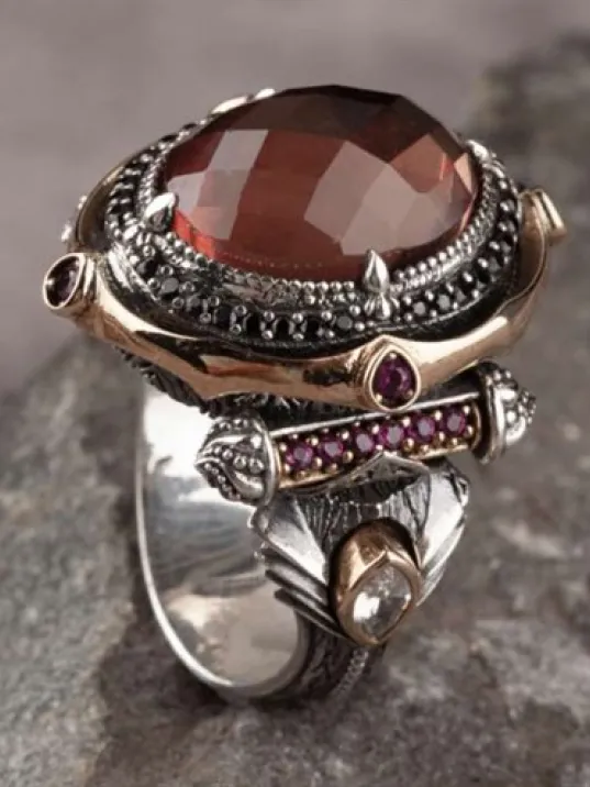 Islam Usta Tasarımı Zultanit Taşlı Gümüş Erkek Yüzük