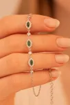Kadın Gümüş Bileklik - Pera Zümrüt Mekik Taşlı 925 Ayar Gümüş Bileklik Kadın Gümüş Bileklik - Pera Zümrüt Mekik Taşlı 925 Ayar Gümüş Bileklik