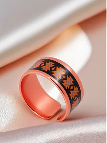 Kadın Bakır Yüzük - Victoria Model Özel Baskı Metal Kutu Ve Kuvars Taşı