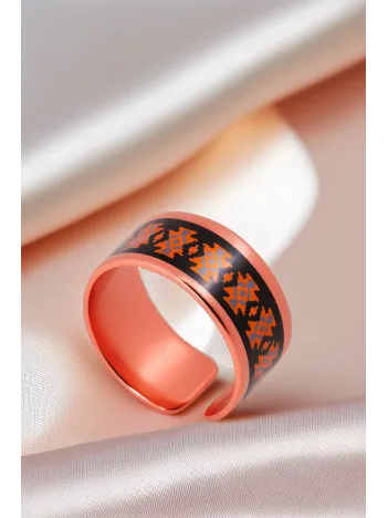 Kadın Bakır Yüzük - Victoria Model Özel Baskı Metal Kutu Ve Kuvars Taşı