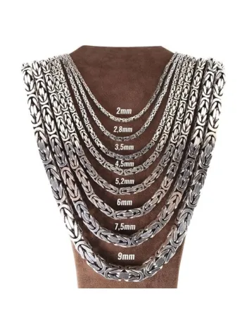 Erkek Gümüş Zincir Kolye Kare Kral Model