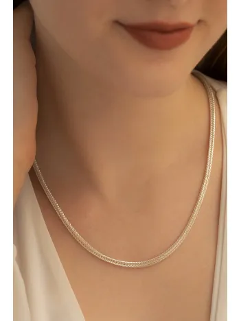 Kadın Gümüş Kolye - 925 Ayar Gümüş Beyaz TilkiKuyruğu Model Kadın Kolye