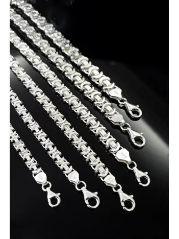 925 Ayar Gümüş Erkek Bileklik Künye Parlak Euro Kral Model