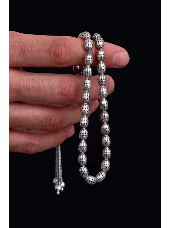 Erkek Gümüş Tespih - Ferman Arpa Kesim Gümüş Tespih