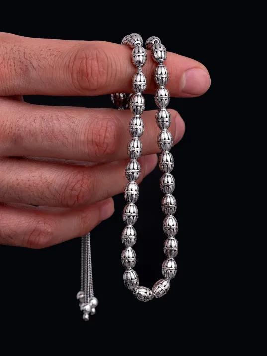 Erkek Gümüş Tespih - Ferman Arpa Kesim Gümüş Tespih Erkek Gümüş Tespih - Ferman Arpa Kesim Gümüş Tespih