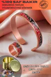 Kadın Bakır Bileklik Yüzük Set - Carlotta Model Özel Baskı Metal Kutu Ve Doğal Taşlar Kadın Bakır Bileklik Yüzük Set - Carlotta Model Özel Baskı Metal Kutu Ve Doğal Taşlar