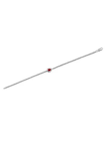 Ela Yakut Taşlı Su Yolu Bayan Gümüş Bileklik