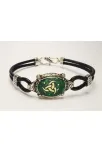 Teşkilatı Mahsusa Yeşil Mineli Deri Gümüş Erkek Bayan Bileklik Teşkilatı Mahsusa Yeşil Mineli Deri Gümüş Erkek Bayan Bileklik