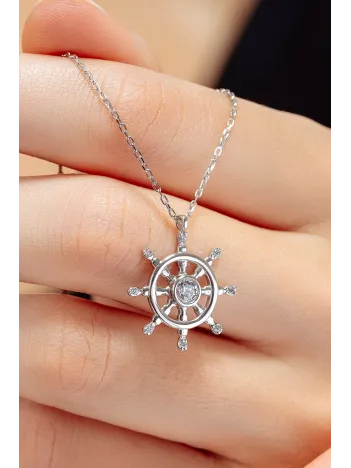 Kadın Gümüş Kolye - Swarovski Taşlı Zirconia Gemi Dümeni Motifli Kadın Kolye Kadın Gümüş Kolye - Swarovski Taşlı Zirconia Gemi Dümeni Motifli Kadın Kolye