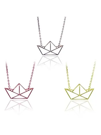 Kağıt Gemi Bayan Gümüş Kolye