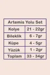 Artemis Bayan Gümüş Su Yolu Set - Kolye, Bileklik, Küpe, Yüzük