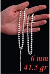 Erkek Gümüş Tespih - Düz Küre 99’luk Namaz Tespihi 6 mm Gümüş Tespih