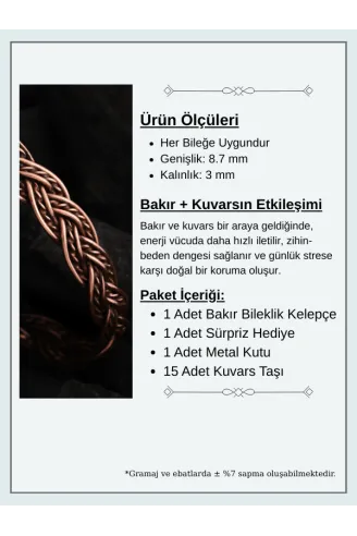 Kadın Bakır Bileklik - Örgü Model Kadın Bakır Kelepçe Bileklik Bilezik