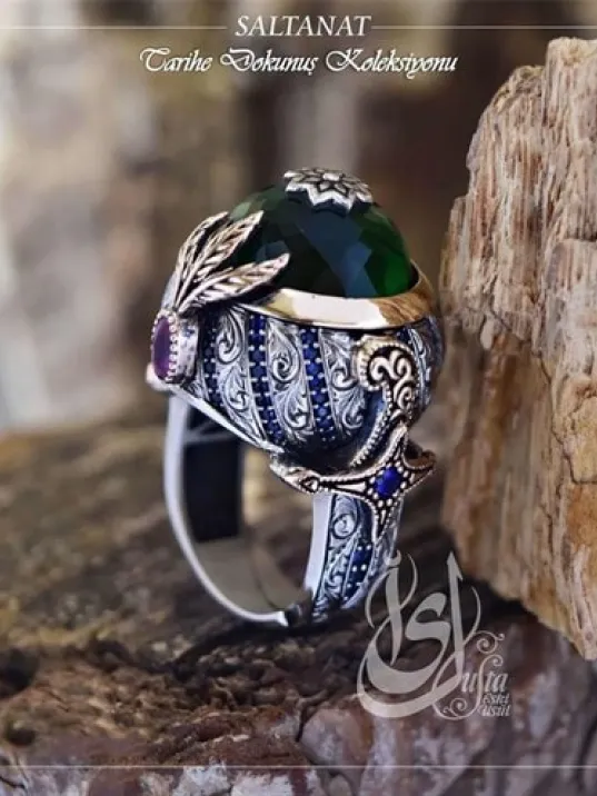 İslam Usta Tasarımı Saltanat Gümüş Erkek Yüzük