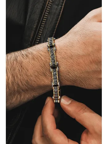 Grek Bombe Çelik Sarı Erkek Bileklik Künye CBLALTGREK1