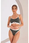 Kadın Gri Antrasit Kaşkorse Ve Beyaz Lastikli Cut-out Tanga Külotlu Takım – Modern, Konforlu Kadın Gri Antrasit Kaşkorse Ve Beyaz Lastikli Cut-out Tanga Külotlu Takım – Modern, Konforlu