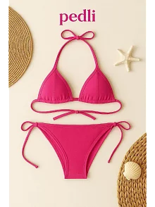 Kadın Fuşya Yandan Bağlamalı Bikini Mayo Takımı