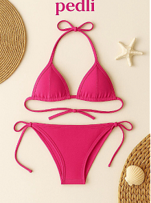 Kadın Fuşya Yandan Bağlamalı Bikini Mayo Takımı