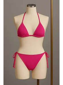 Kadın Fuşya Yandan Bağlamalı Bikini Mayo Takımı Kadın Fuşya Yandan Bağlamalı Bikini Mayo Takımı