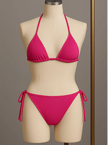 Kadın Fuşya Yandan Bağlamalı Bikini Mayo Takımı Kadın Fuşya Yandan Bağlamalı Bikini Mayo Takımı