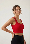 Kadın Kırmızı Kalın Askılı Crop Top Büstiyer – Modern Ve Şık Tasarım