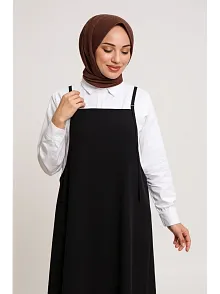 Kadın Siyah Basic Ayarlanabilir Askılı Jile Elbise – Şık, Rahat Ve 4 Mevsim Kullanıma Uygun